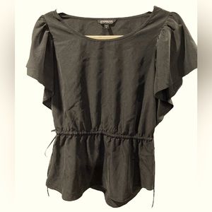 Express size small flutter sleeve elastic waist top.